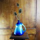 Conical jug with blue glaze and elaborate handle - folk art - early twentieth century