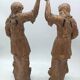 Paire de sculptures d'anges toscans en bois doré, fin XVIIe siècle
