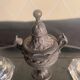 Bronze and wood inkwell
