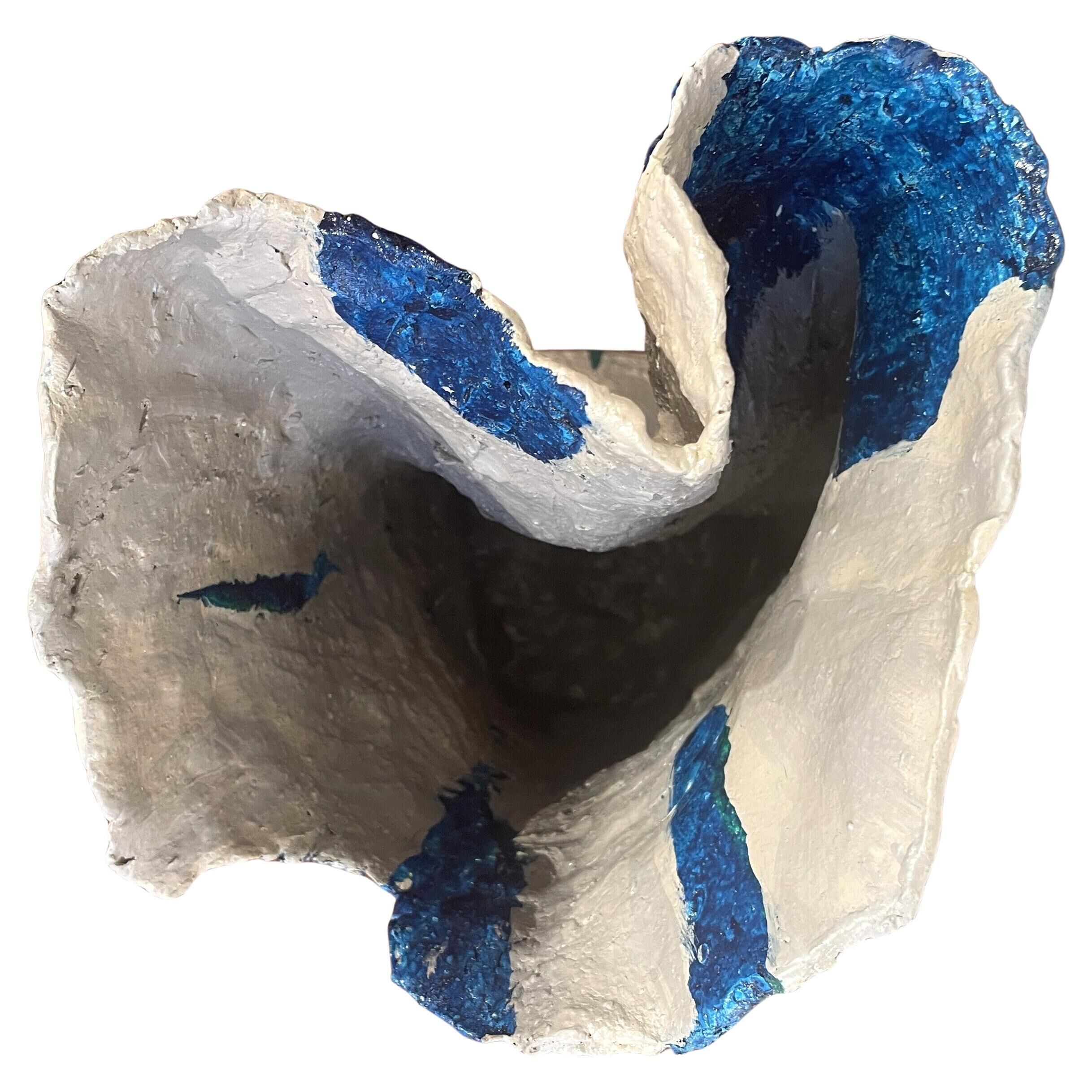 Blue-green ceramic by Rita Alaoui