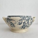 Soupière ancienne en terre de fer « Tulipes » Gien