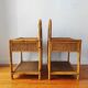 Paire de tables de chevet cannage et rotin Italy 1970