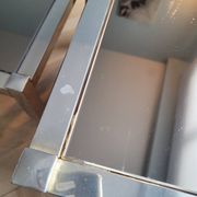 Nesting tables in gold/chrome metal and amber mirror