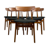 Set of 6 vintage Scandinavian teak dining chairs, 60s