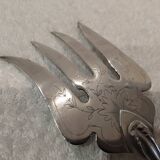 Silver plated fish serving fork, Ercuis goldsmith, laurels
