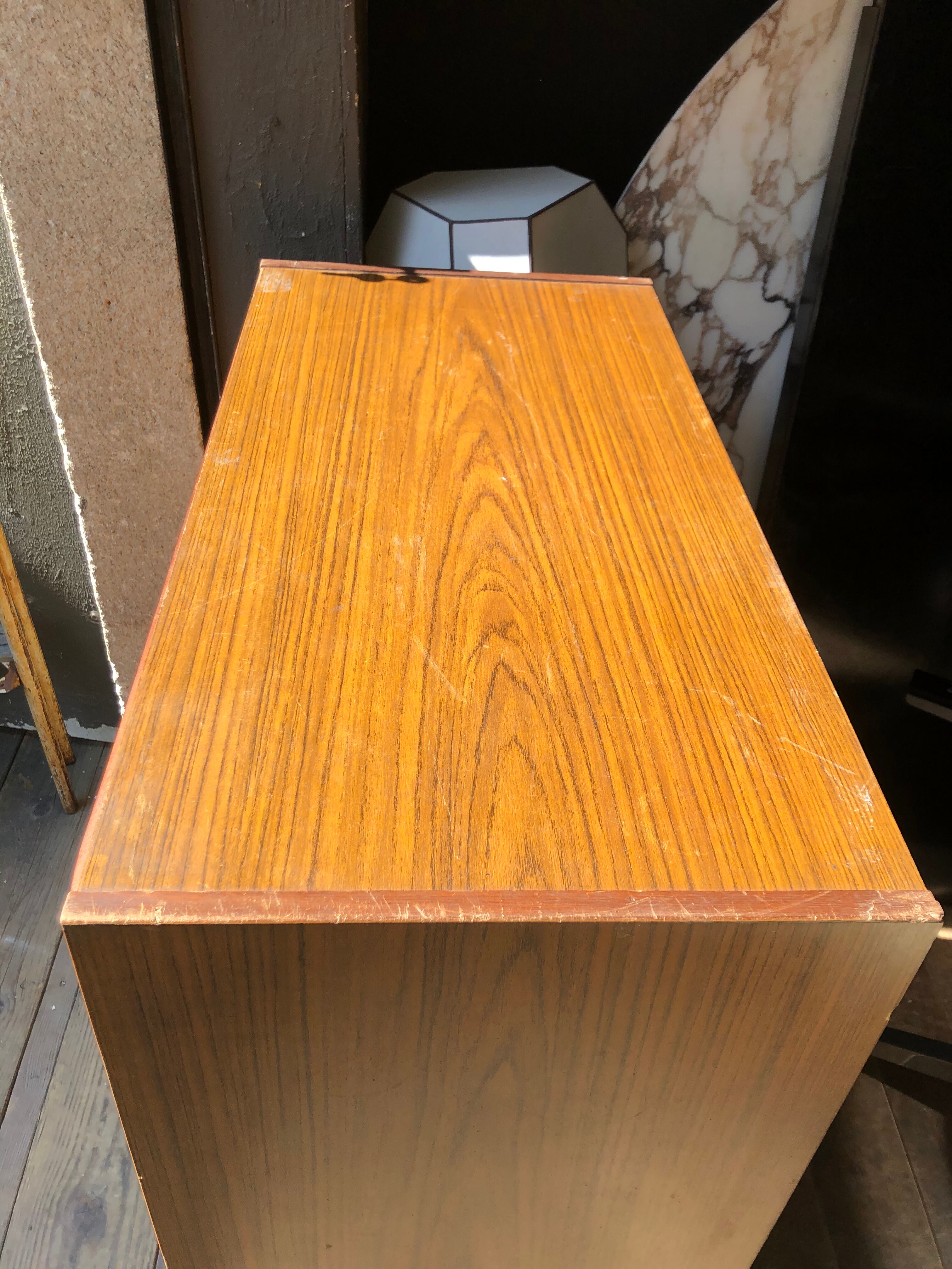High chest of drawers, Scandinavian style, teak, 6 drawers, 1970