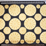 Mosaic and wrought iron side table, compass feet