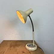 Beige industrial gooseneck table lamp, 1960s