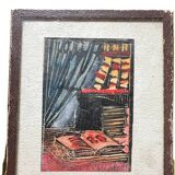 Miniature drawing under glass