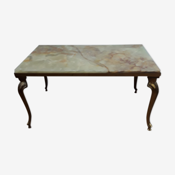 Table marbre et laiton doré