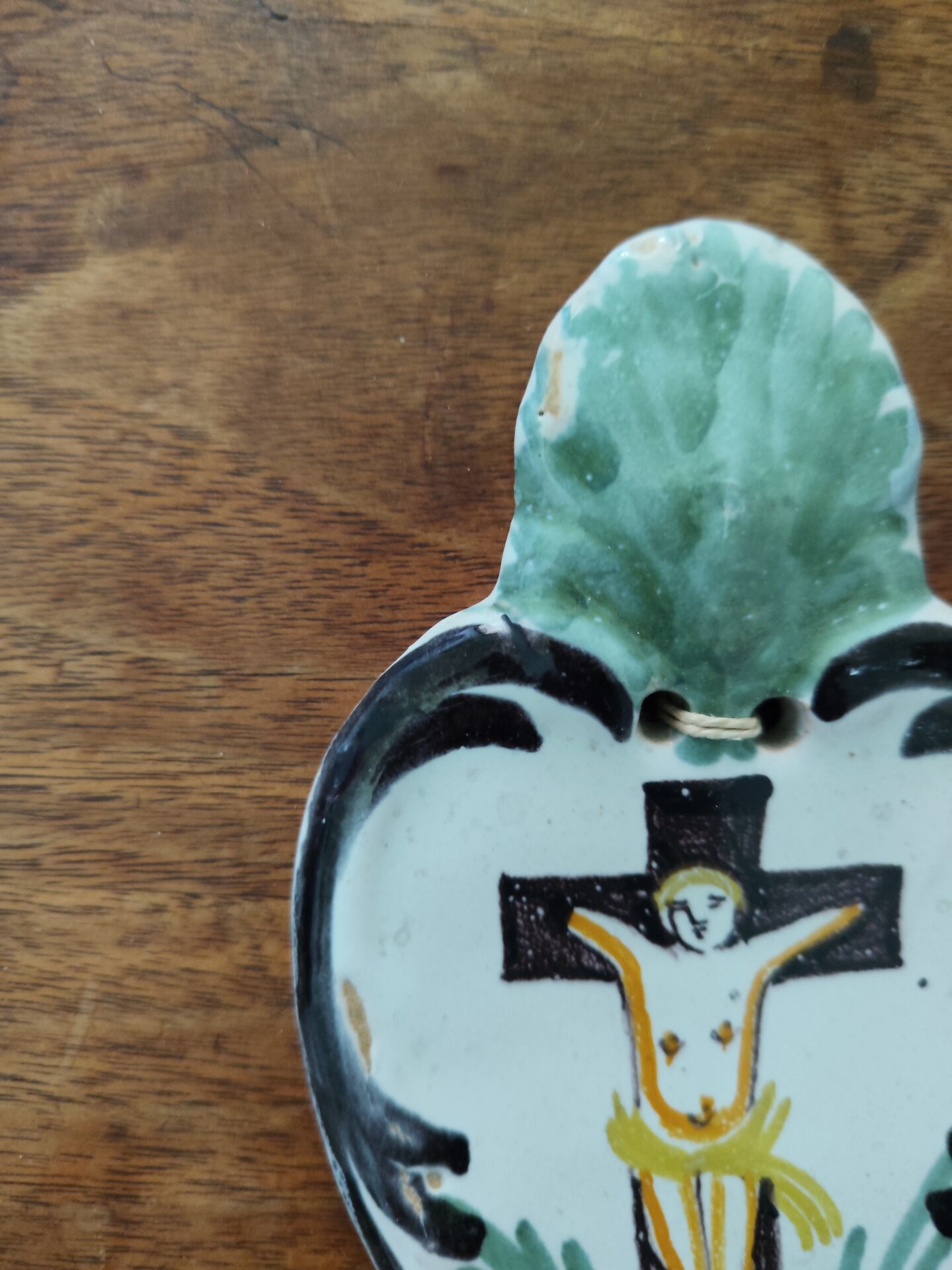 19th century faience benitier