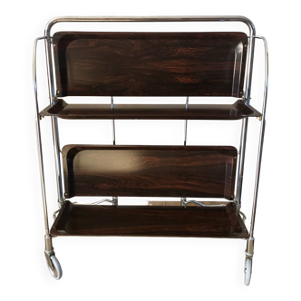 Folding trolley in formica and vintage chrome from the 70s