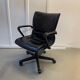 Black leather office chair Model "Qualis" by Emilio Ambasz for Tecno, 1991