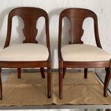 Deux chaises Empire Gondole acajou