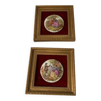 Pair of mini Limoges porcelain frames.