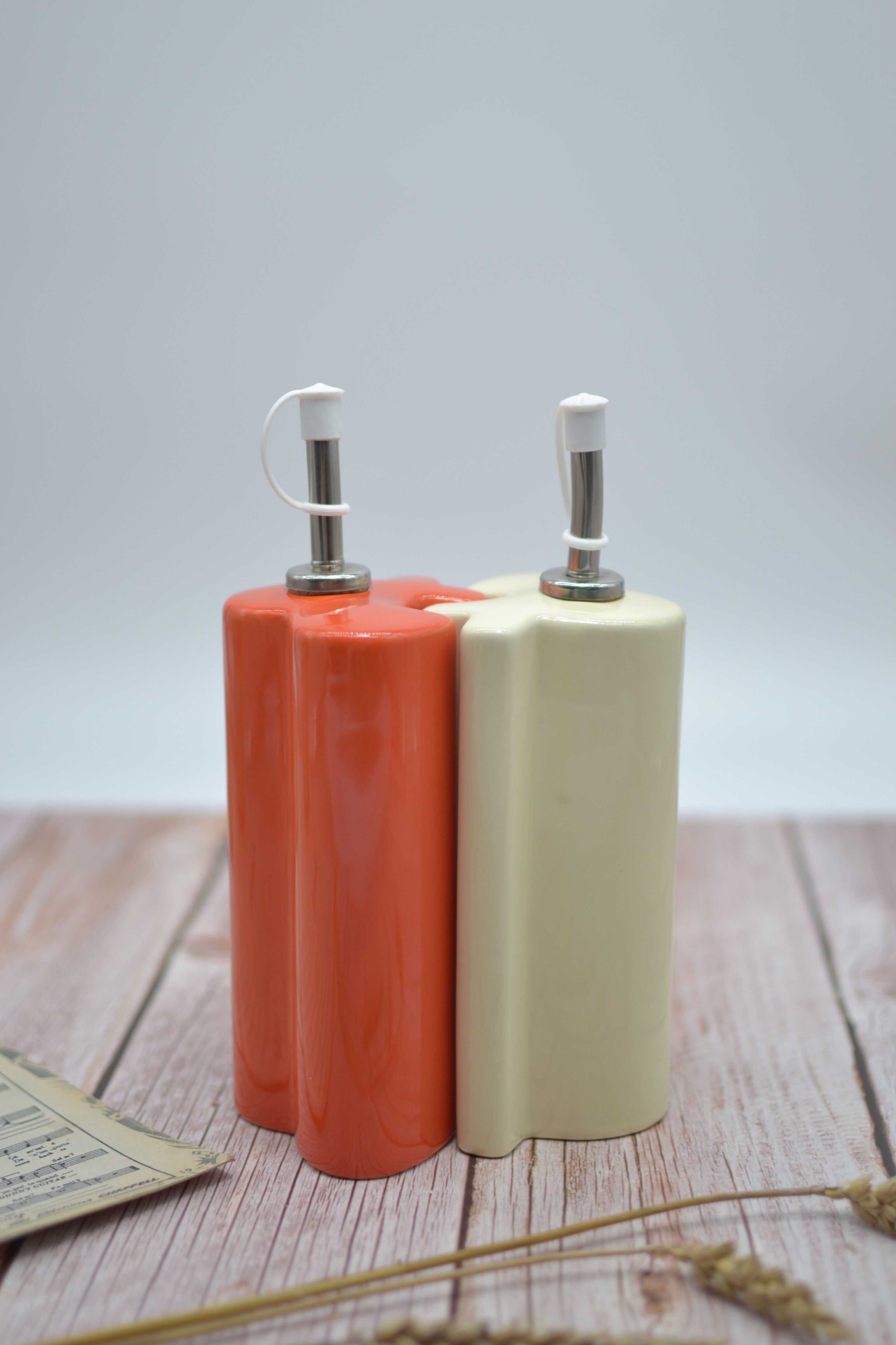 Duo of bottles oil and vinegar Amadeus interlocking