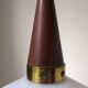 Vintage suspension in opaline, teak and brass by Louis Kalff c.1960