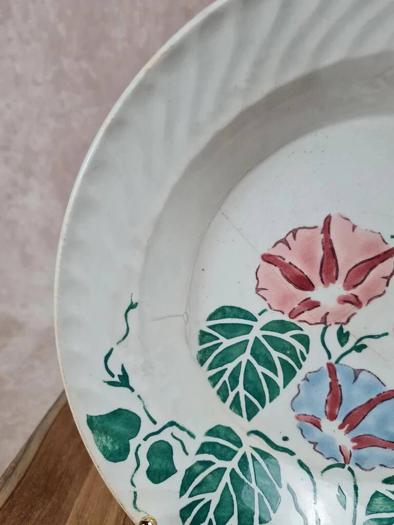 Antique Gien deep plate – floral pattern
