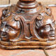 Twisted foot lamp carved in oak