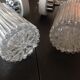 Pair of torch  in glass and chrome metal / vintage 70s wall light