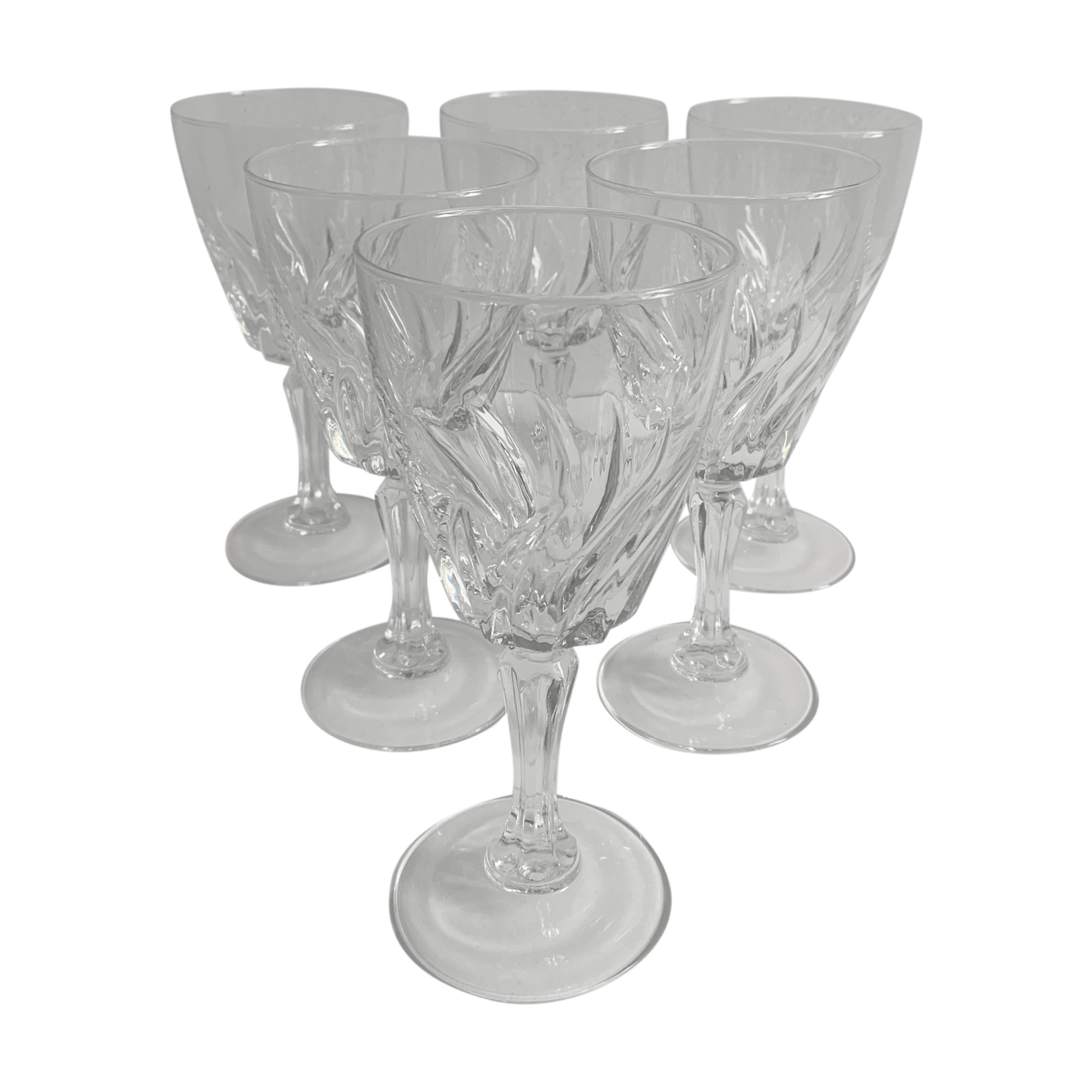 6 crystal wine glasses