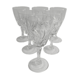 6 crystal wine glasses