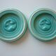 Paire de 2 sous verres/bouteilles en céramique turquoise et or