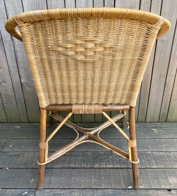 Old rattan armchair