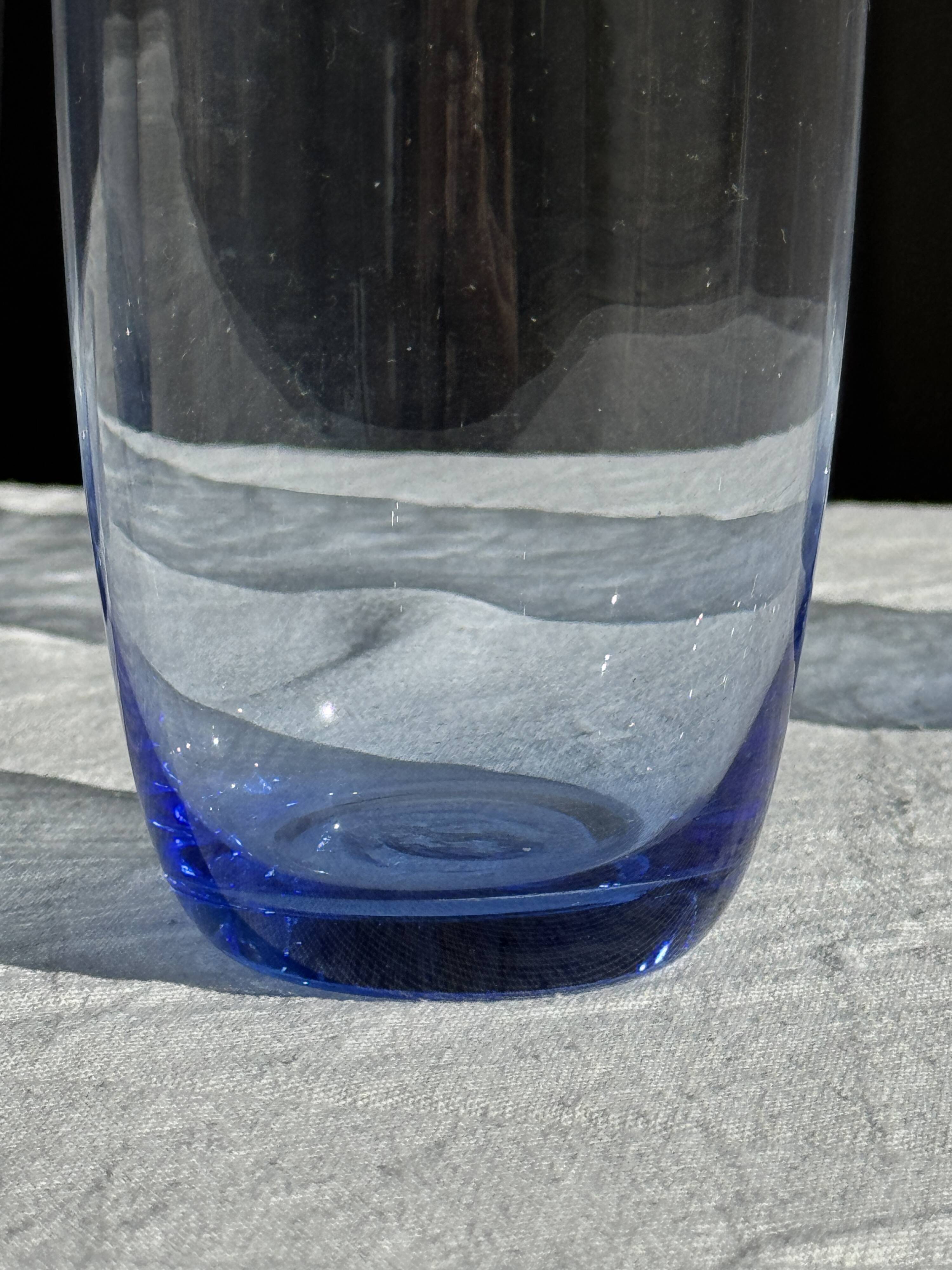 Set of 4 blue orangeade glasses H14