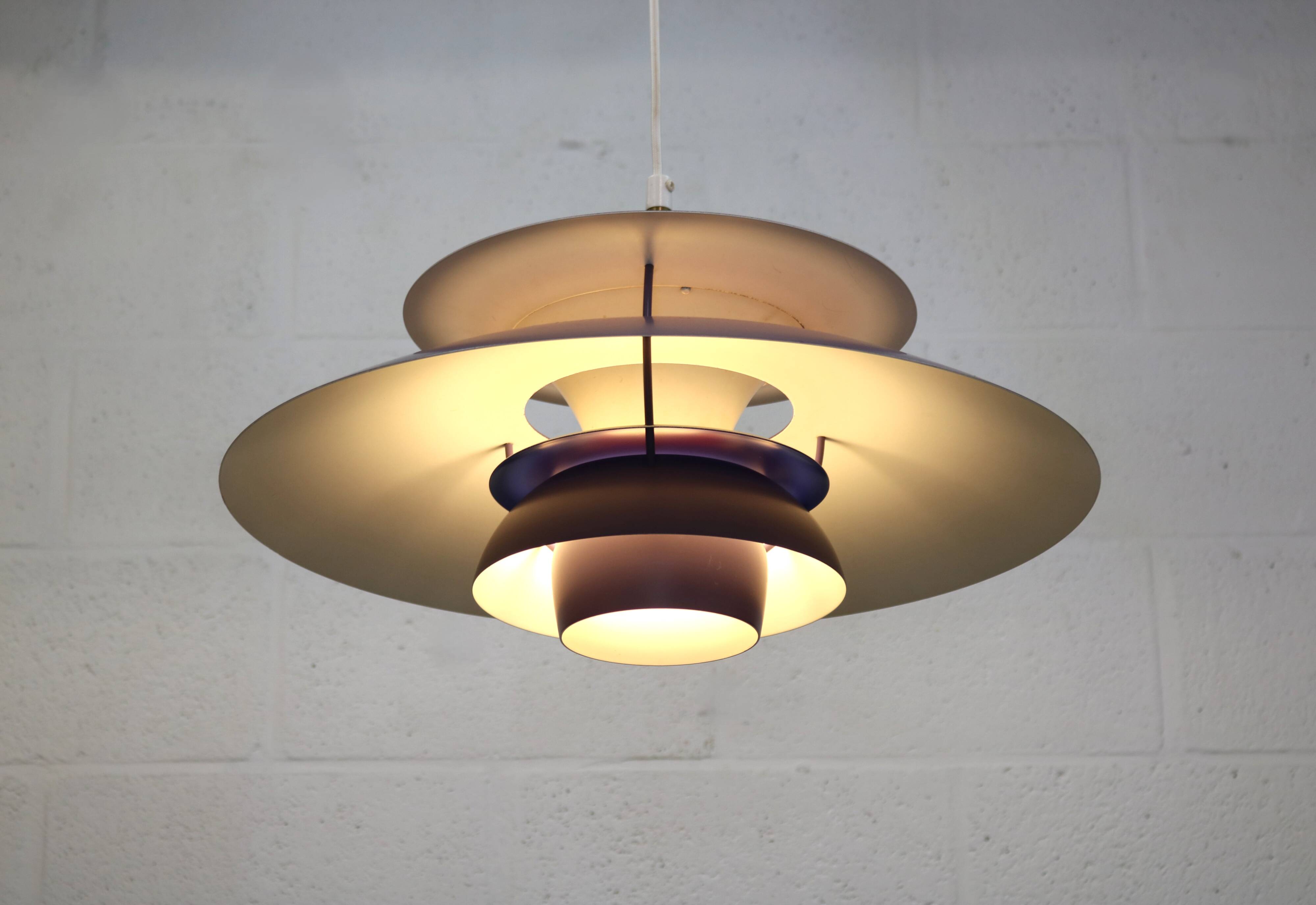 Vintage Louis Poulsen PH5 Pendant Lamp – Original Purple Edition