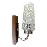 Wooden and glass wall light from the 60s-70s