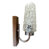 Applique en bois et verre années 60-70