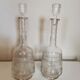 Pair of antique moulded glass carafes