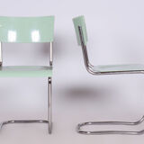 Restored Bauhaus Pair of Chairs, M. Stam, R.Slezak, Chrome-plated Steel, Czechia, 1930s