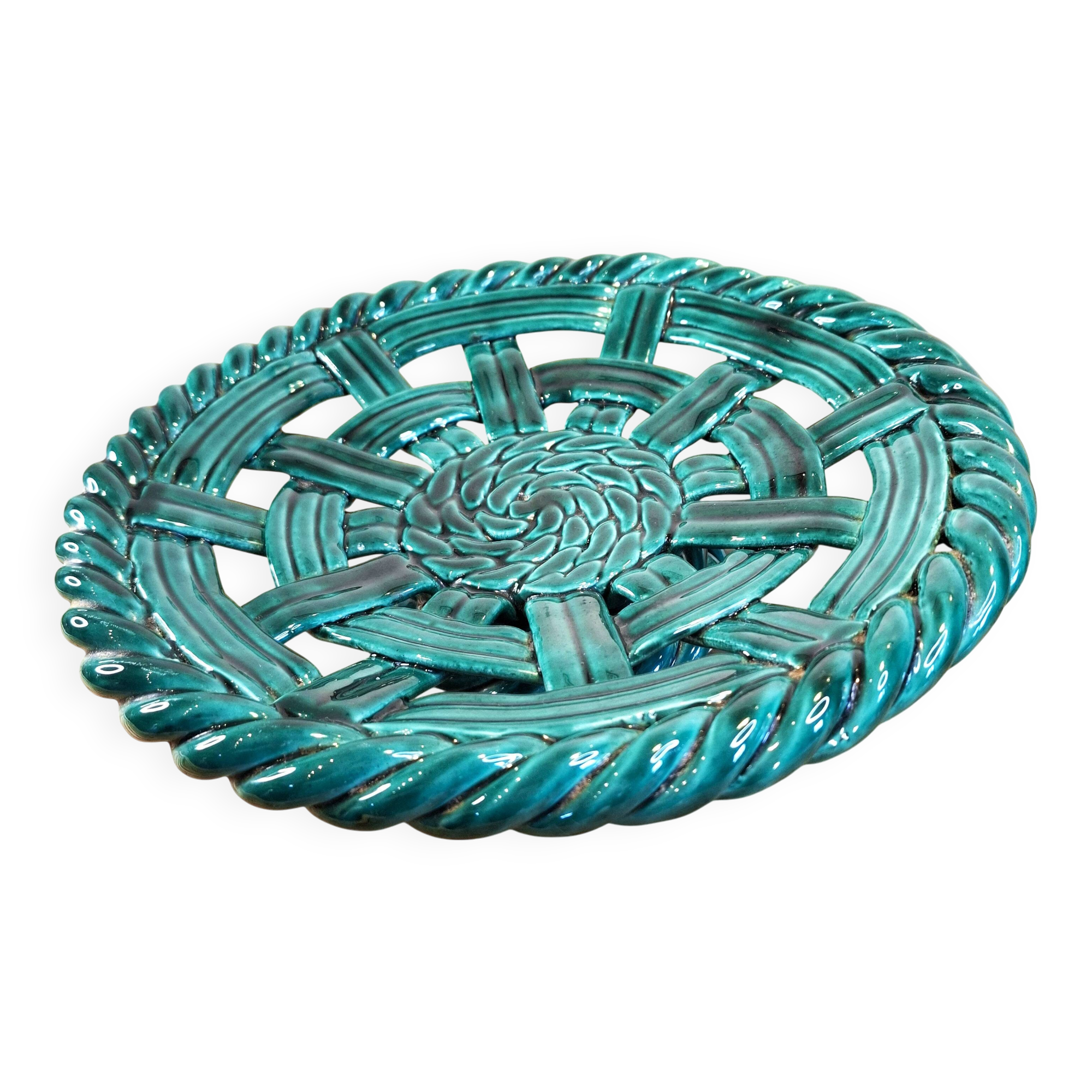 Glazed ceramic fruit bowl