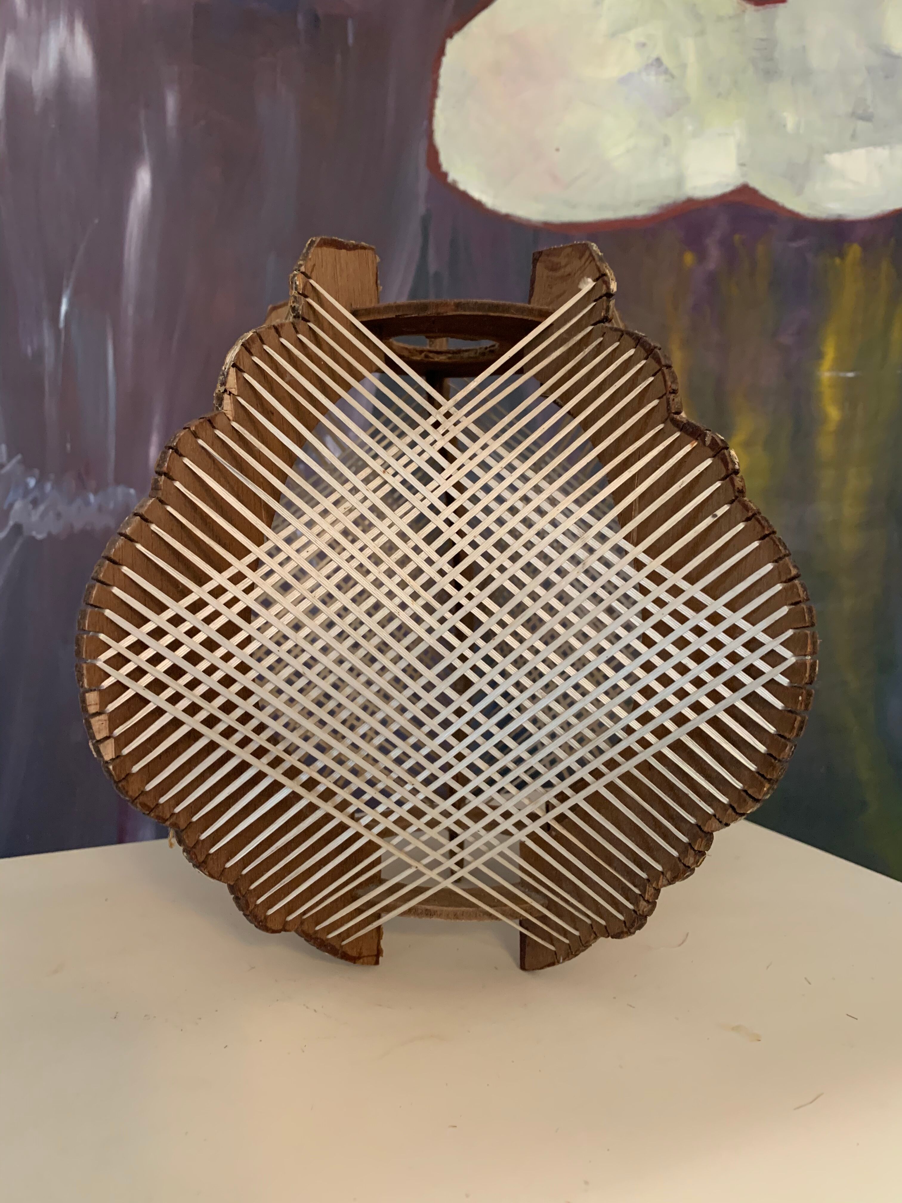 Suspension bois et fil scandinave vintage