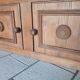 Low cabinet in solid oak in the Dudouyt style, sculpted front.