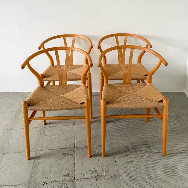 CH24 Wishbone chairs by Hans Wegner for Carl Hansen - set of 4
