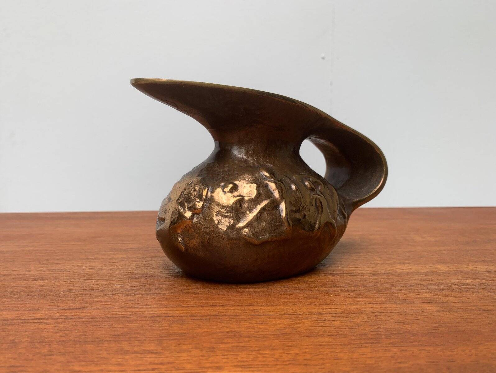 Brutalist Vintage German Bronze Decorative Carafe by Gilde