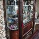 Louis XVI style display cabinet in varnished mahogany wood.
