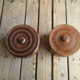 2 decorative sandstone boxes with lid