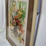 Lithograph by Claude Sauzet "Bouquet" from 1983