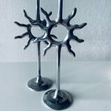 Pair of sun candle holders