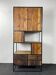 Armoire en bois ancien avec structure en métal noir