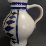 Salt-glazed stoneware jug in cobalt blue, Germany, Westerwald, 20th century.