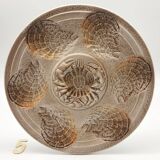 6 oyster/shellfish plates, Atelier d’Art du Revernay.