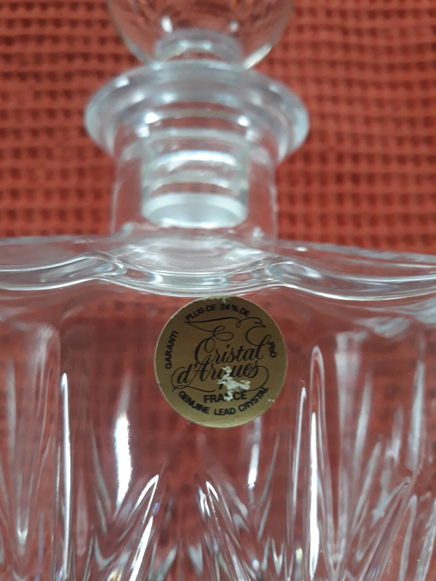 Carafe à wisky en cristal d'arques