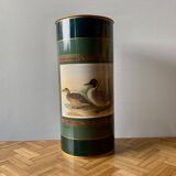 Old enameled sheet metal umbrella stand - duck decoration