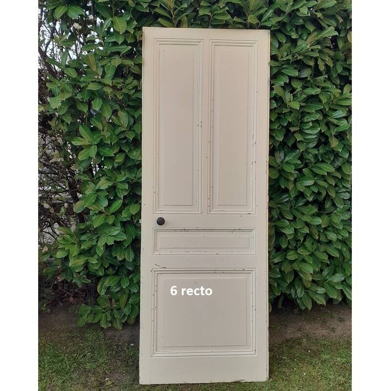Series of 9 old communication doors, solid wood, both solid and glazed.