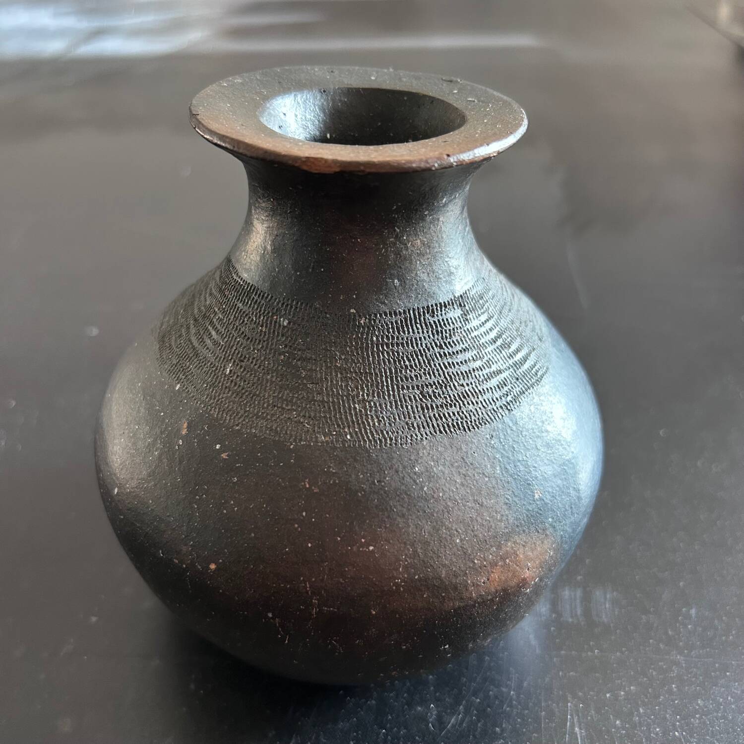 African black clay vase